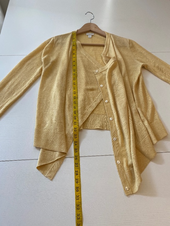 Garnet Hill Easy Linen Drape-Front Cardigan Size Small - Picture 13 of 15